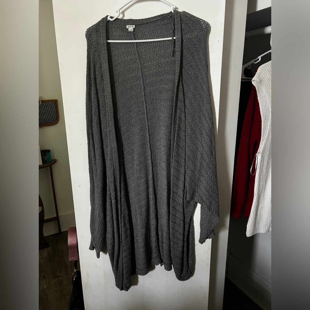 Aerie Gray Open-Front Women's Sweater